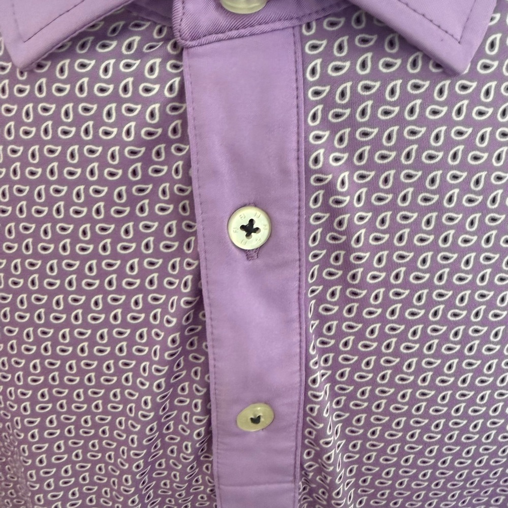 Foot Joy Men’s Purple Paisley Golf Polo Shirt. Size Large - Picture 2 of 8